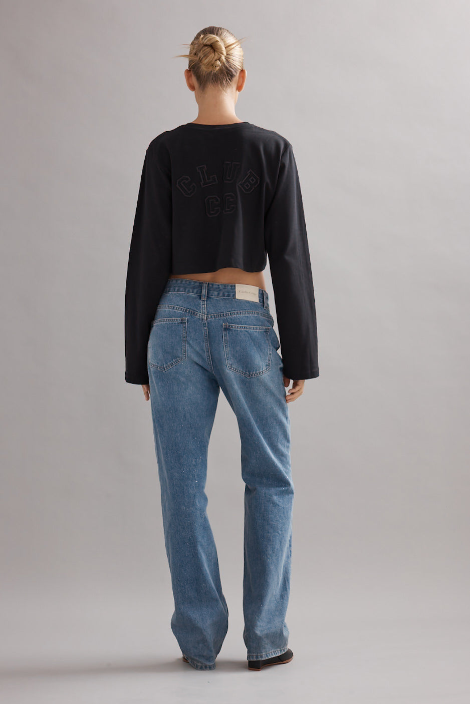 Club CC Cropped Long Sleeve Tee