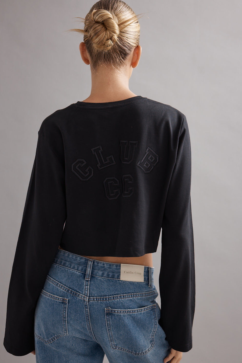 Club CC Cropped Long Sleeve Tee