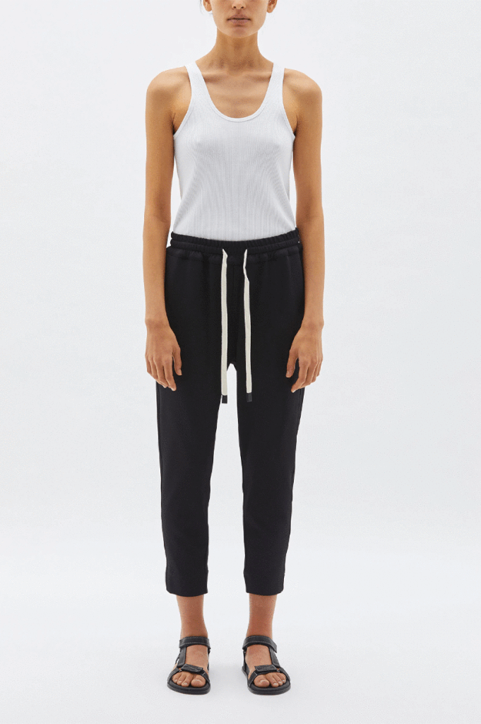 Bassike / Stretch Twill Tapered Pant / Black