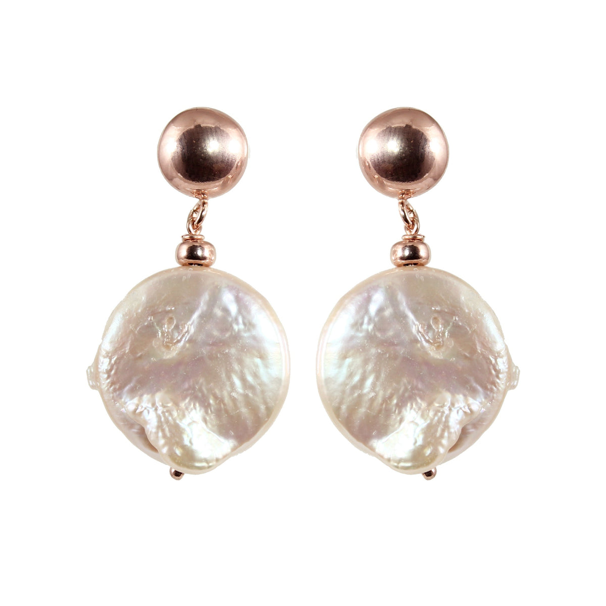 White Pearl Coin Earring / Stud