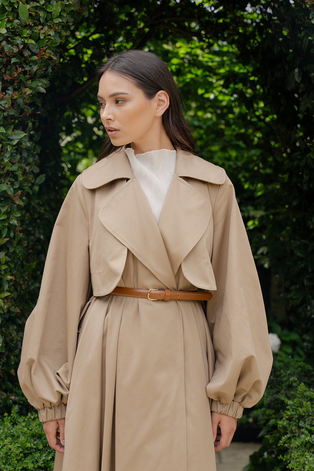 CC Narrow Leather Belt - Tan