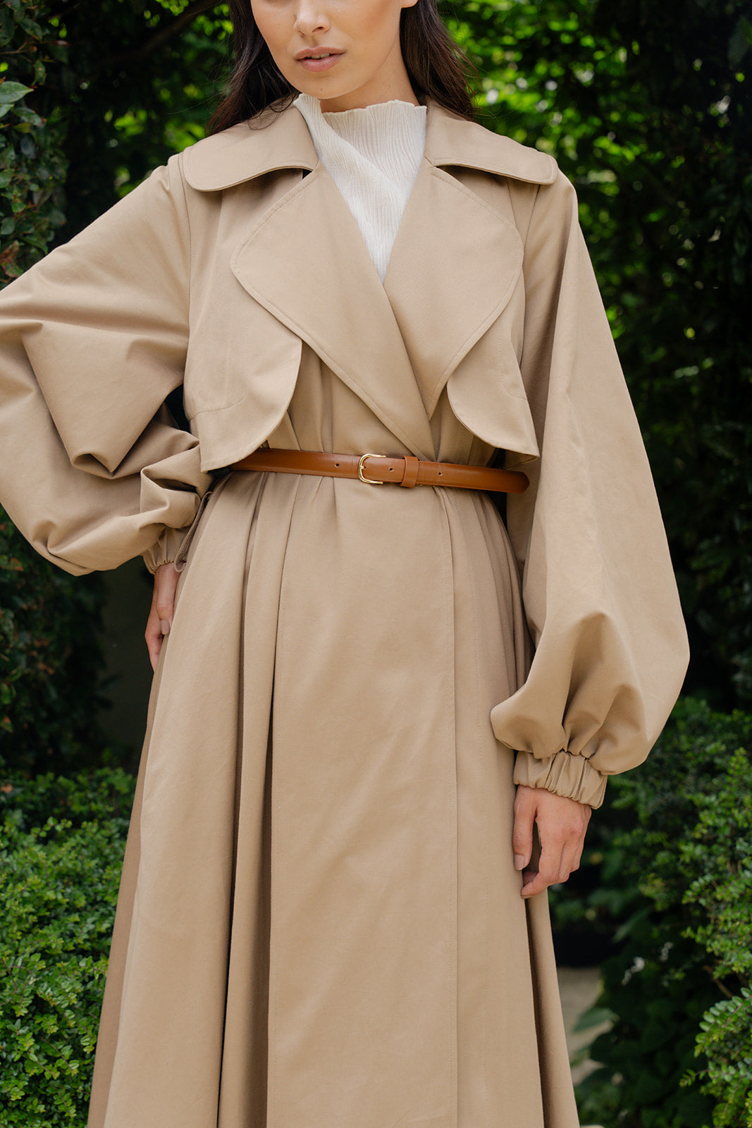 CC Narrow Leather Belt - Tan