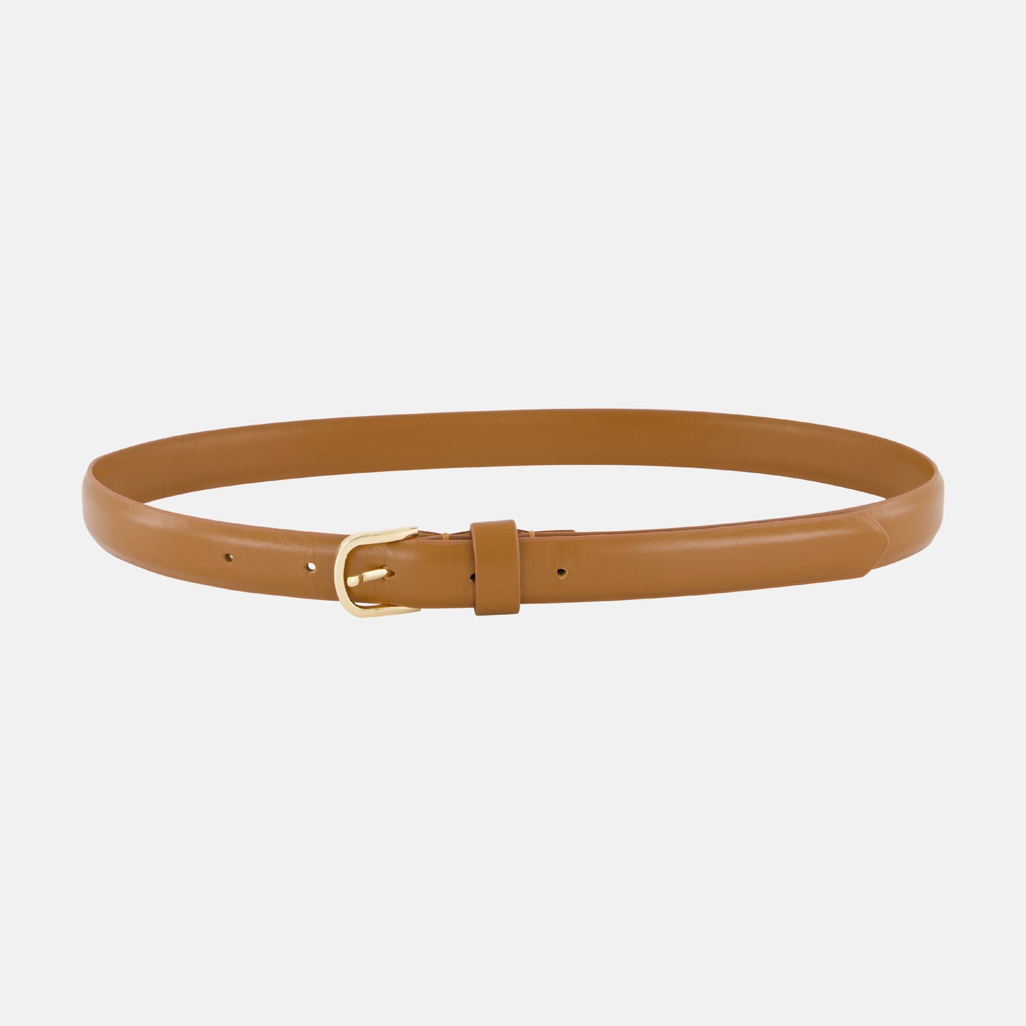 CC Narrow Leather Belt - Tan
