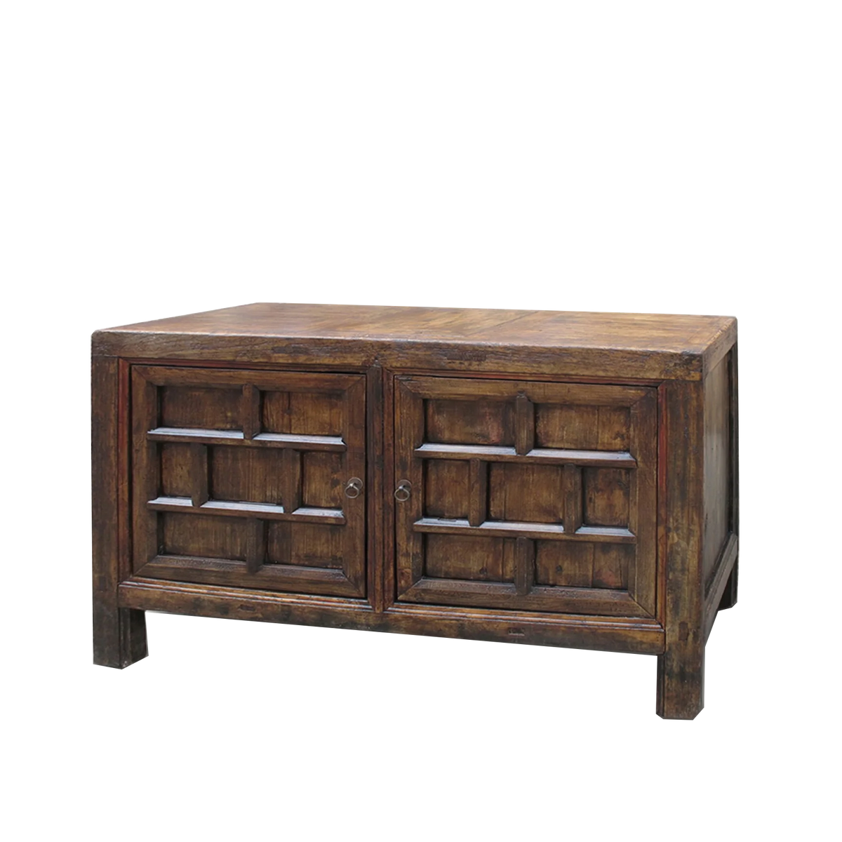 Antique Chinese Rice Cabinet / 2 Door / Dark