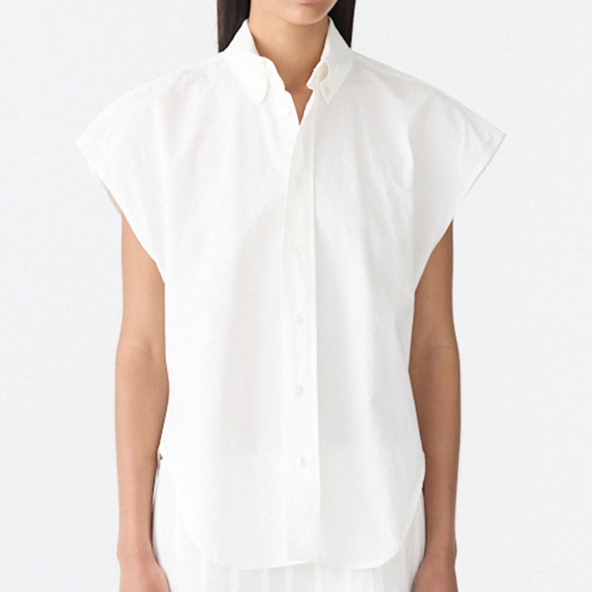 Bassike / Crushed Cotton Summer Shirt / Natural