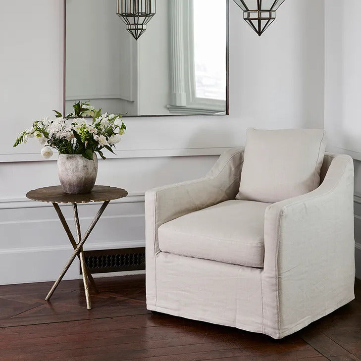 Hampton Occasional Chair / Linen Slip Cover / Sand