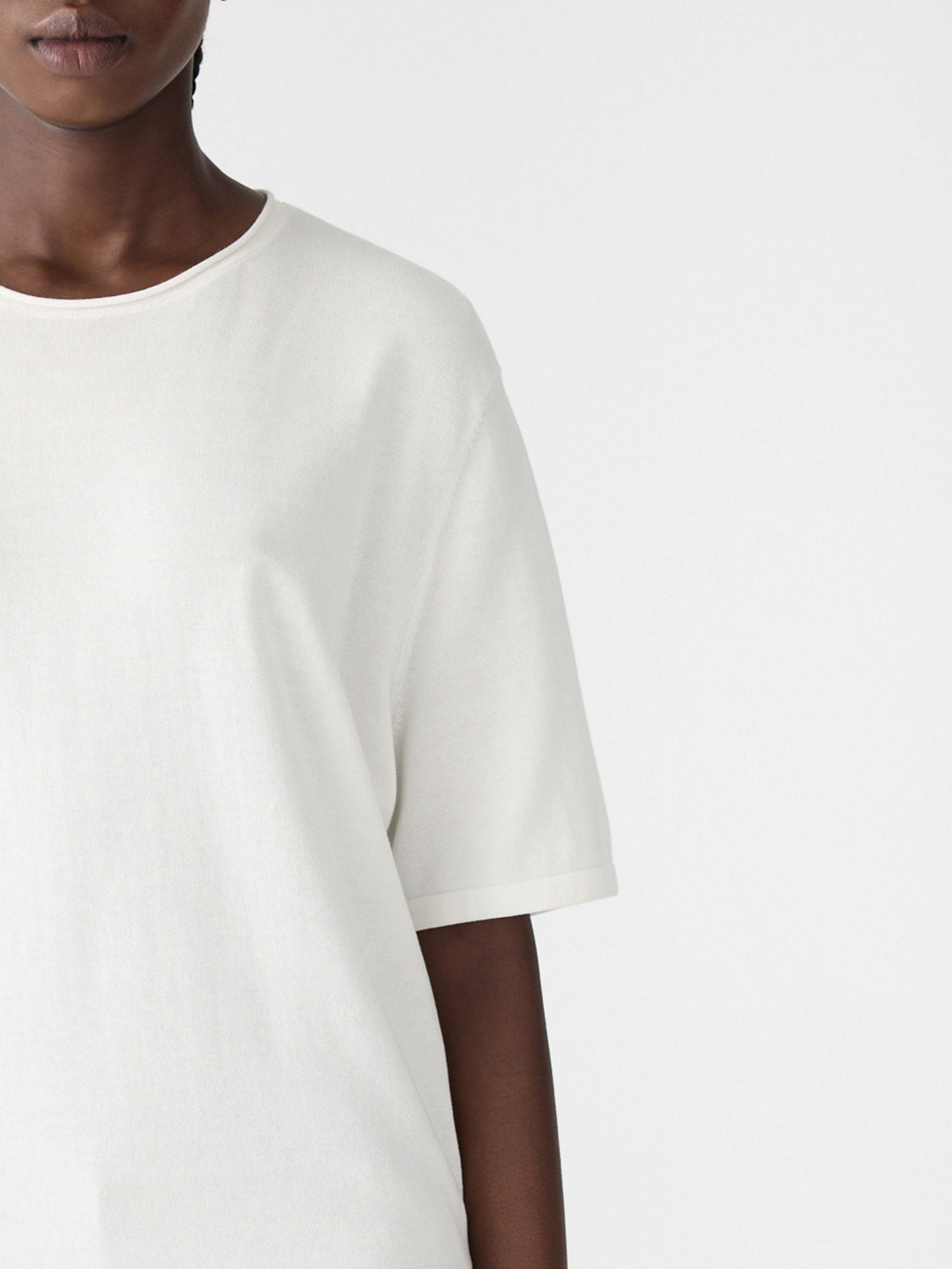Bassike / Mercerised Cotton Boxy Knit / Natural