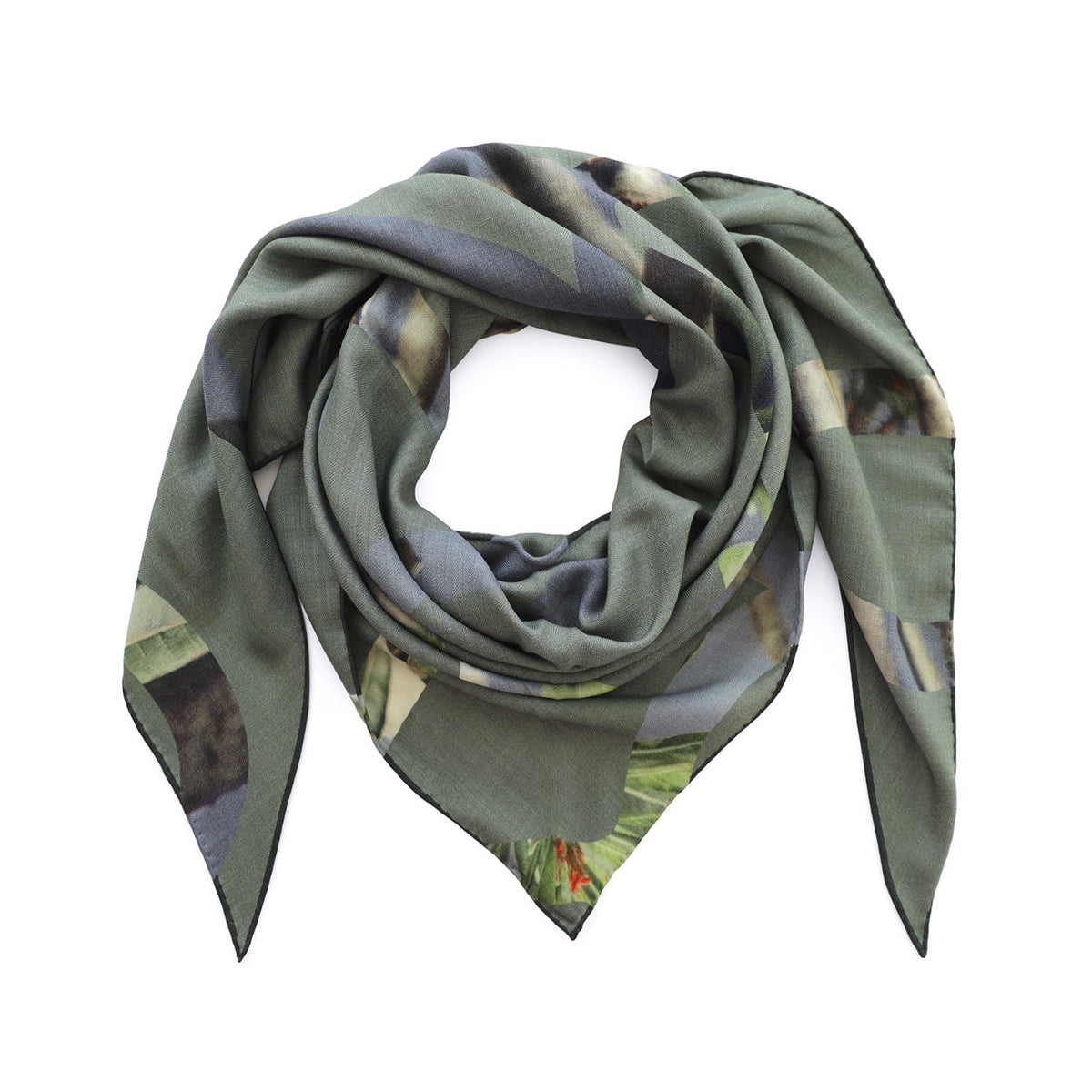Good & Co / Heritage Olive / Triangle Wool + Silk Scarf