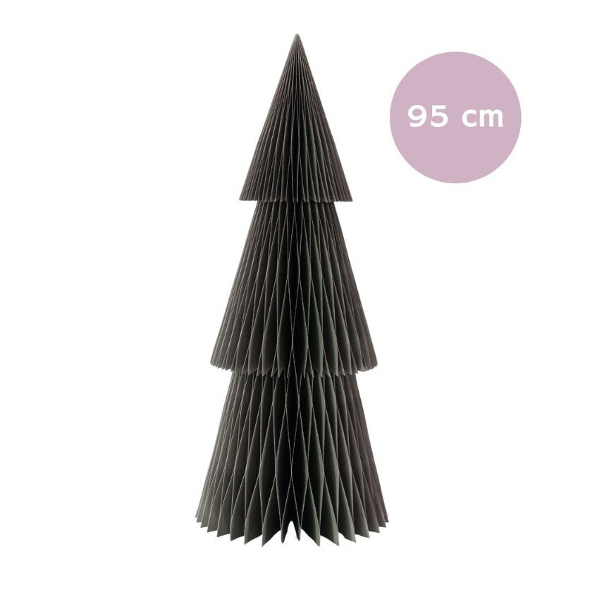 Christmas Tree Standing Ornament / Olive Green with Silver Glitter Edge / X-Large