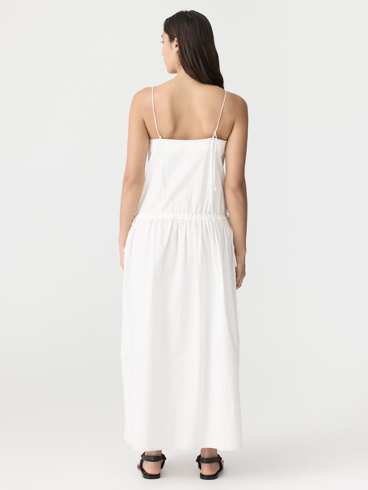 Bassike / Crushed Cotton Drawcord Dress / Natural