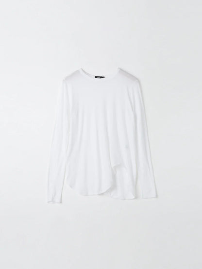 Bassike / Regular Scoop Hem Longsleeve T-Shirt / White