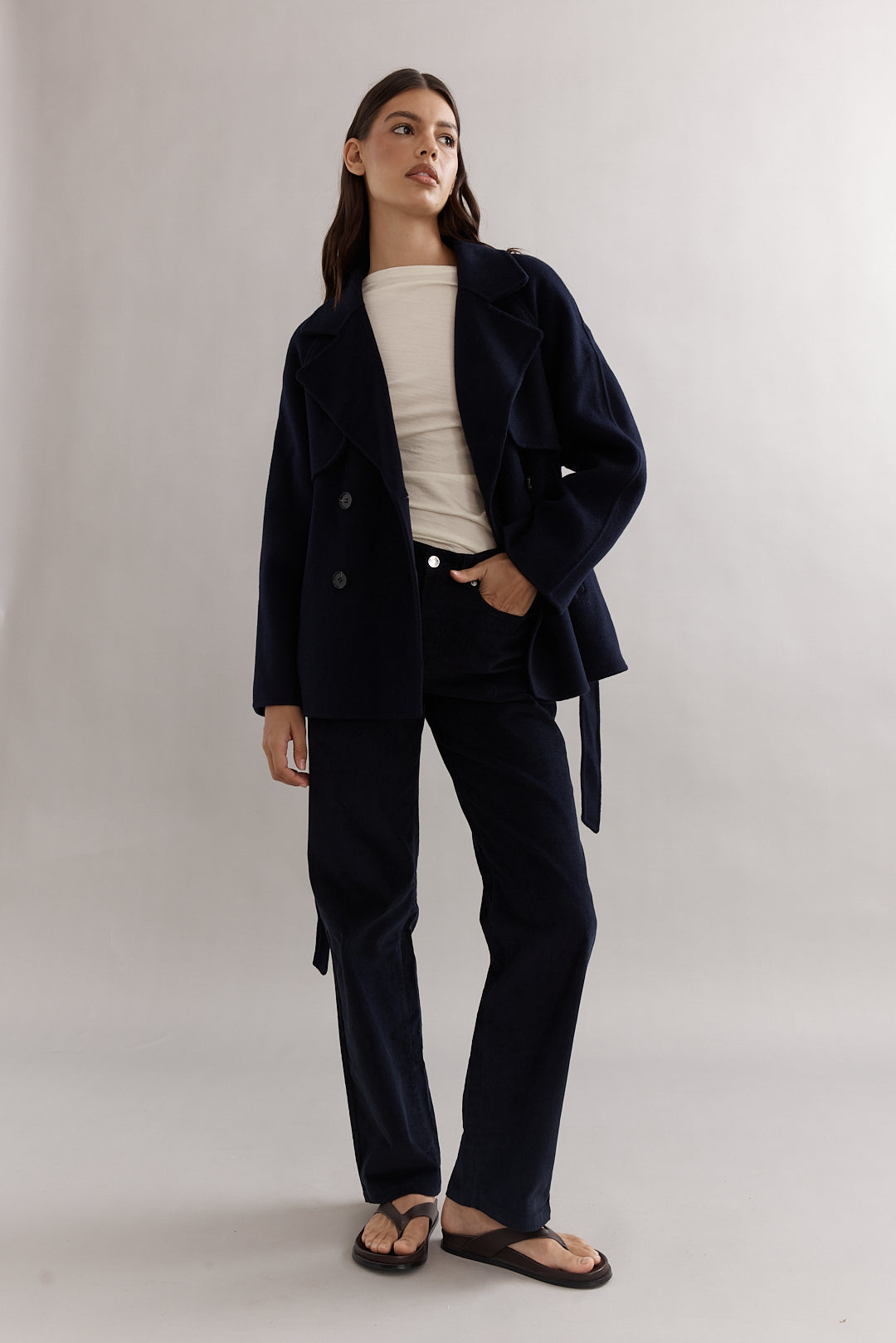 Teddy Cropped Trench