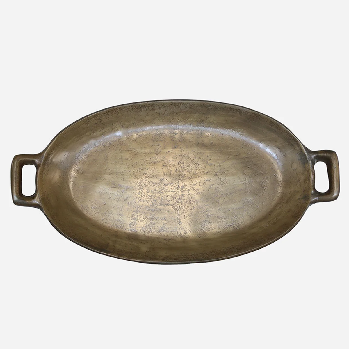 Oval Tray / 2 Tone Antique Brass Finish