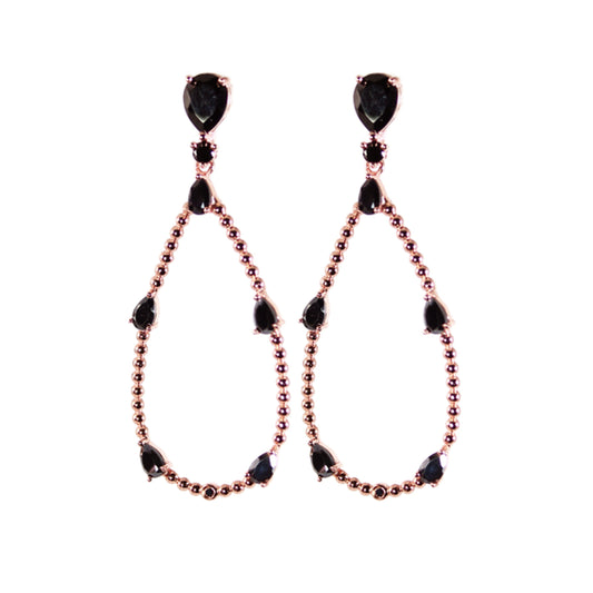 Black Spinel Drop Earrings