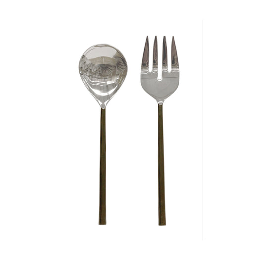 Burnished Black Salad Server Set