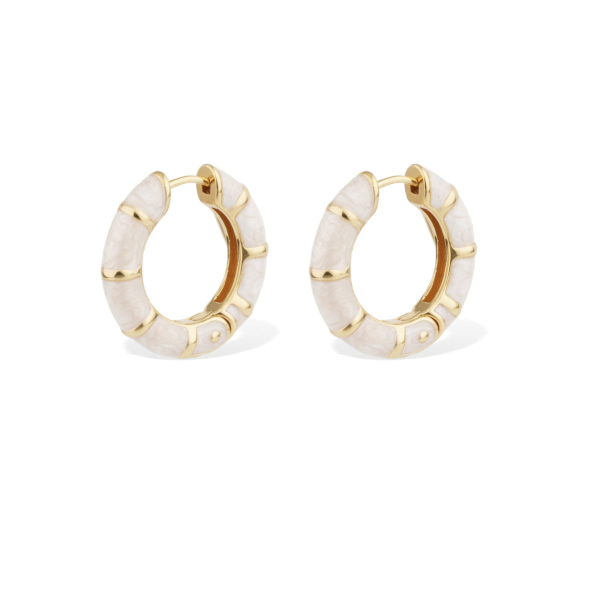 GAS Bijoux / Enamel Hoop Earring / Ivory
