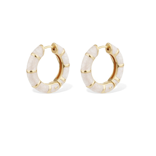 GAS Bijoux / Enamel Hoop Earring / Ivory