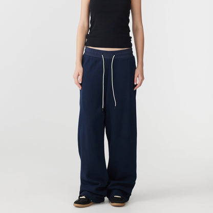 Bassike / Heavy Waffle Wide Leg Pant / Blue Ink