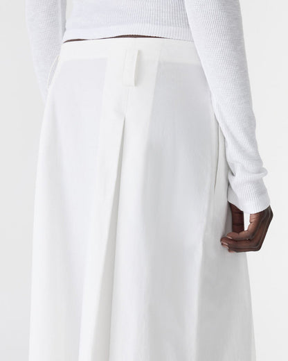 Bassike / Crushed Cotton Box Pleat Skirt / Natural