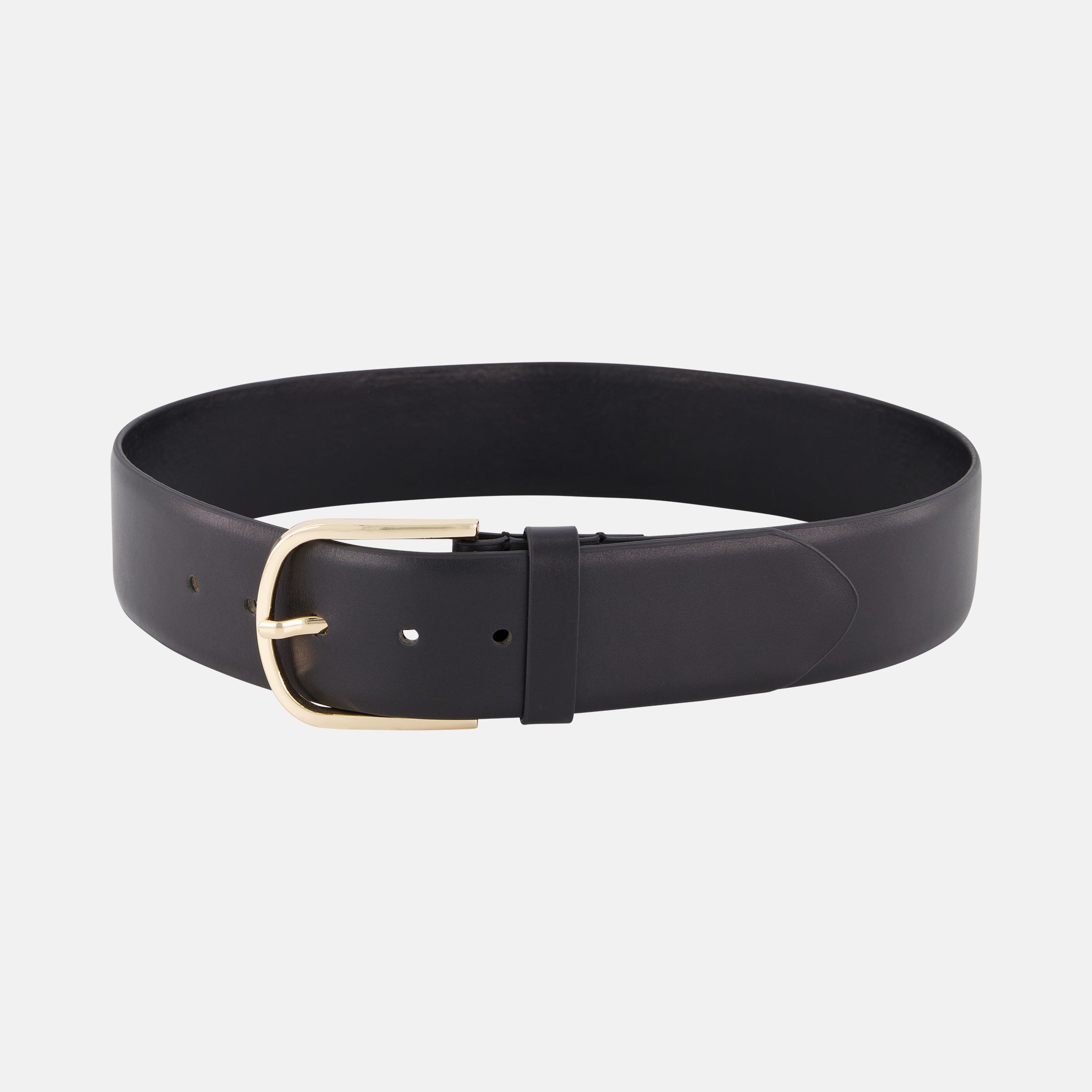 CC Wide Leather Belt - Black