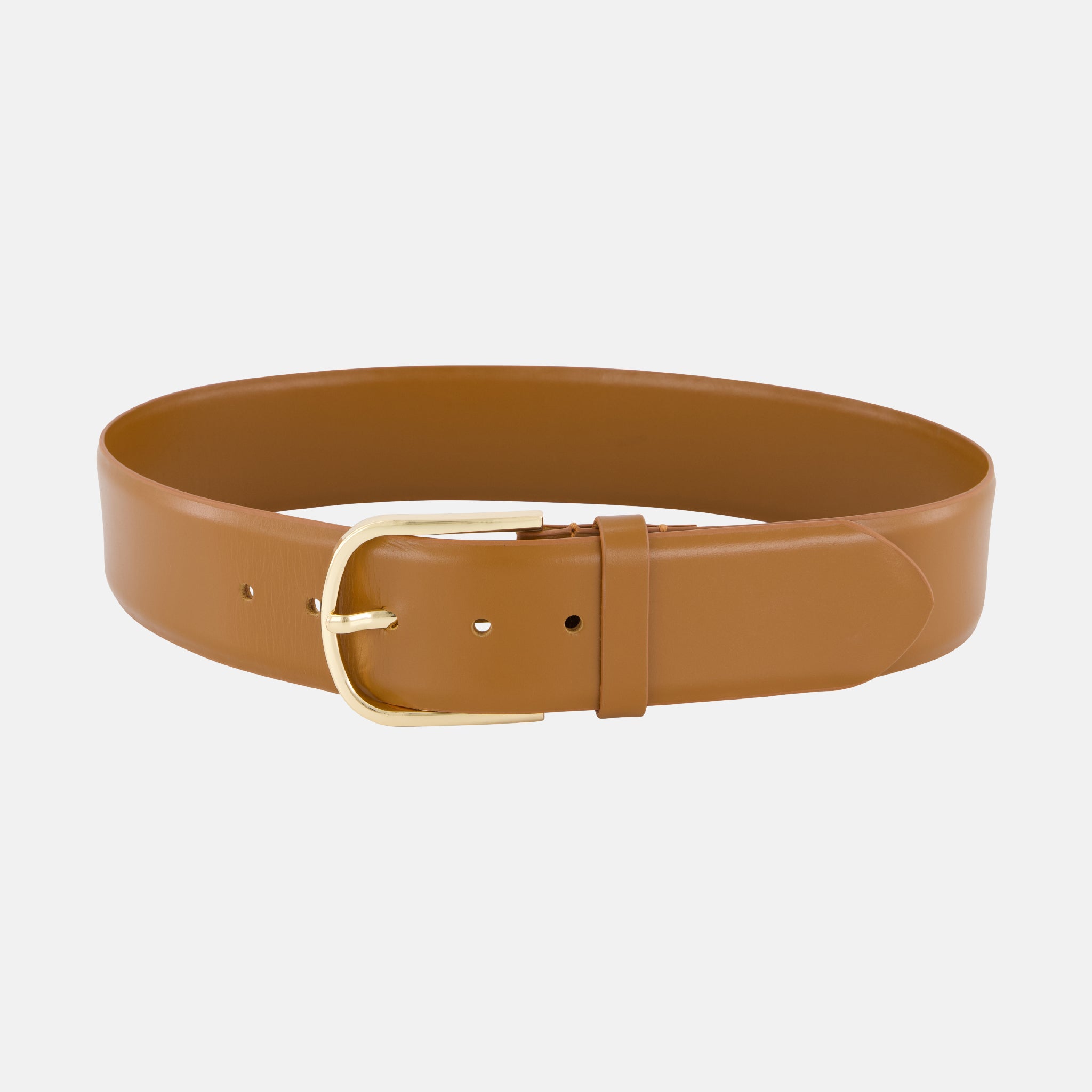 CC Wide Leather Belt - Tan