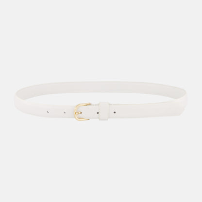 CC Narrow Leather Belt - White | Women's Designer Clothing CC Narrow Leather Belt - White | Women's Designer Clothing