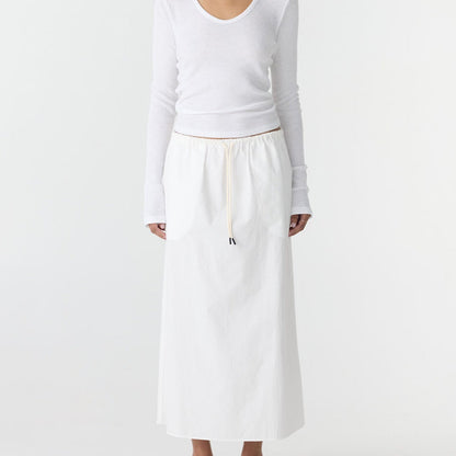 Bassike / Crushed Cotton Minimal Skirt / Natural
