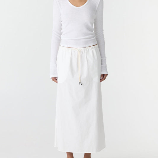 Bassike / Crushed Cotton Minimal Skirt / Natural