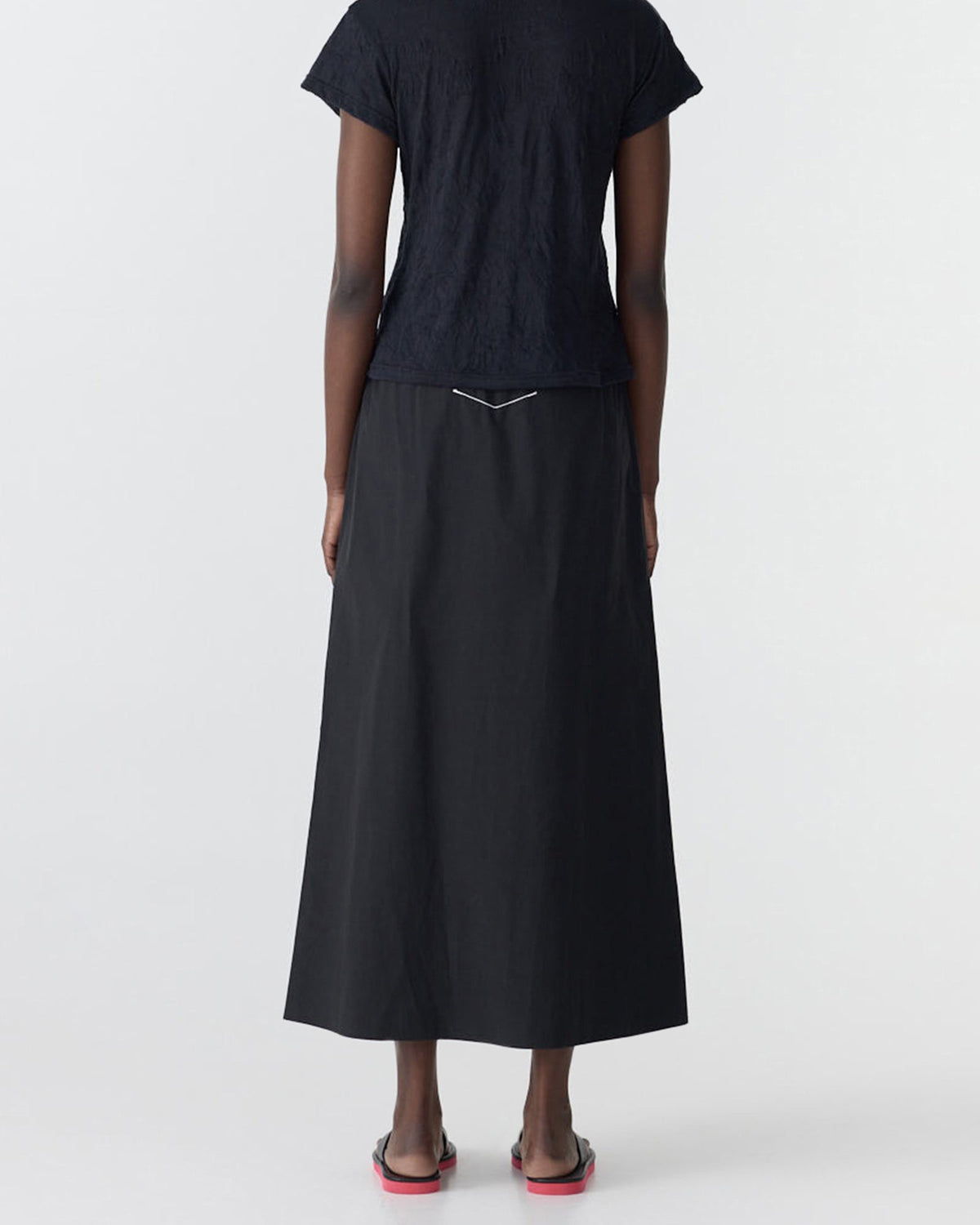 Bassike / Crushed Cotton Minimal Skirt / Black