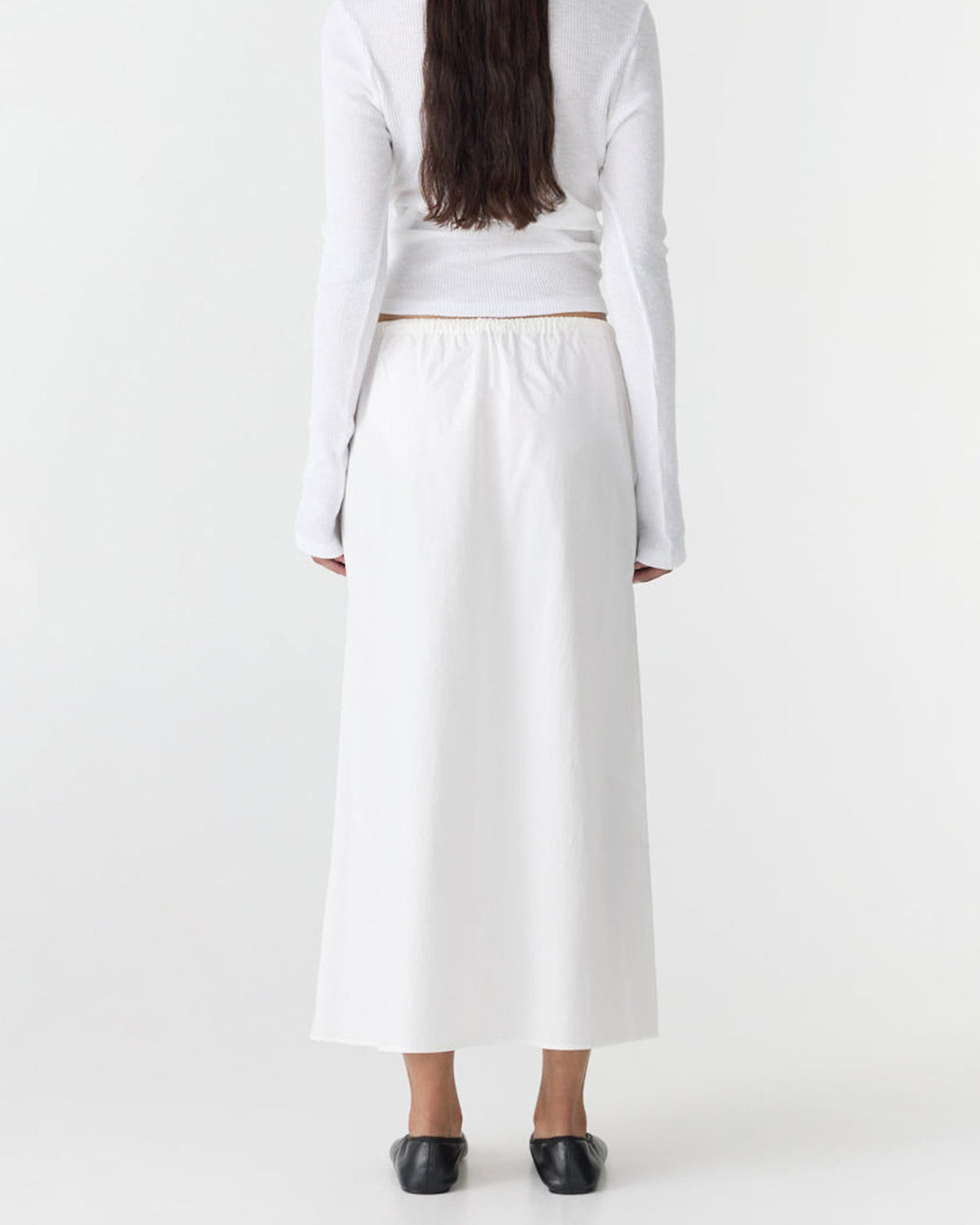 Bassike / Crushed Cotton Minimal Skirt / Natural