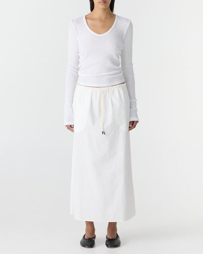 Bassike / Crushed Cotton Minimal Skirt / Natural