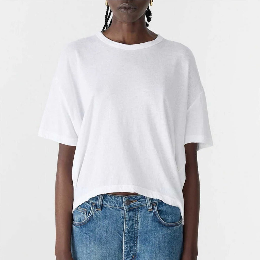 Bassike / Curved Hem Heritage T-Shirt / White