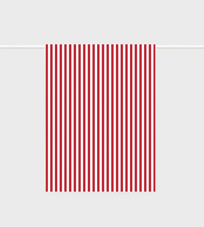Linen Tea Towel / French Nautical Red Stripe