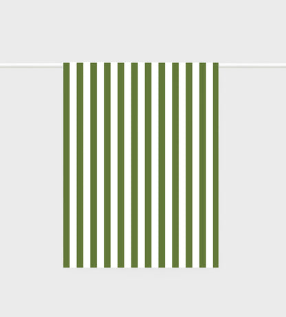 Linen Tea Towel / Olive Stripe