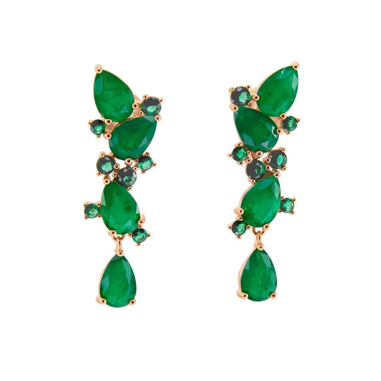 Green Pear Cut Drop Earrings