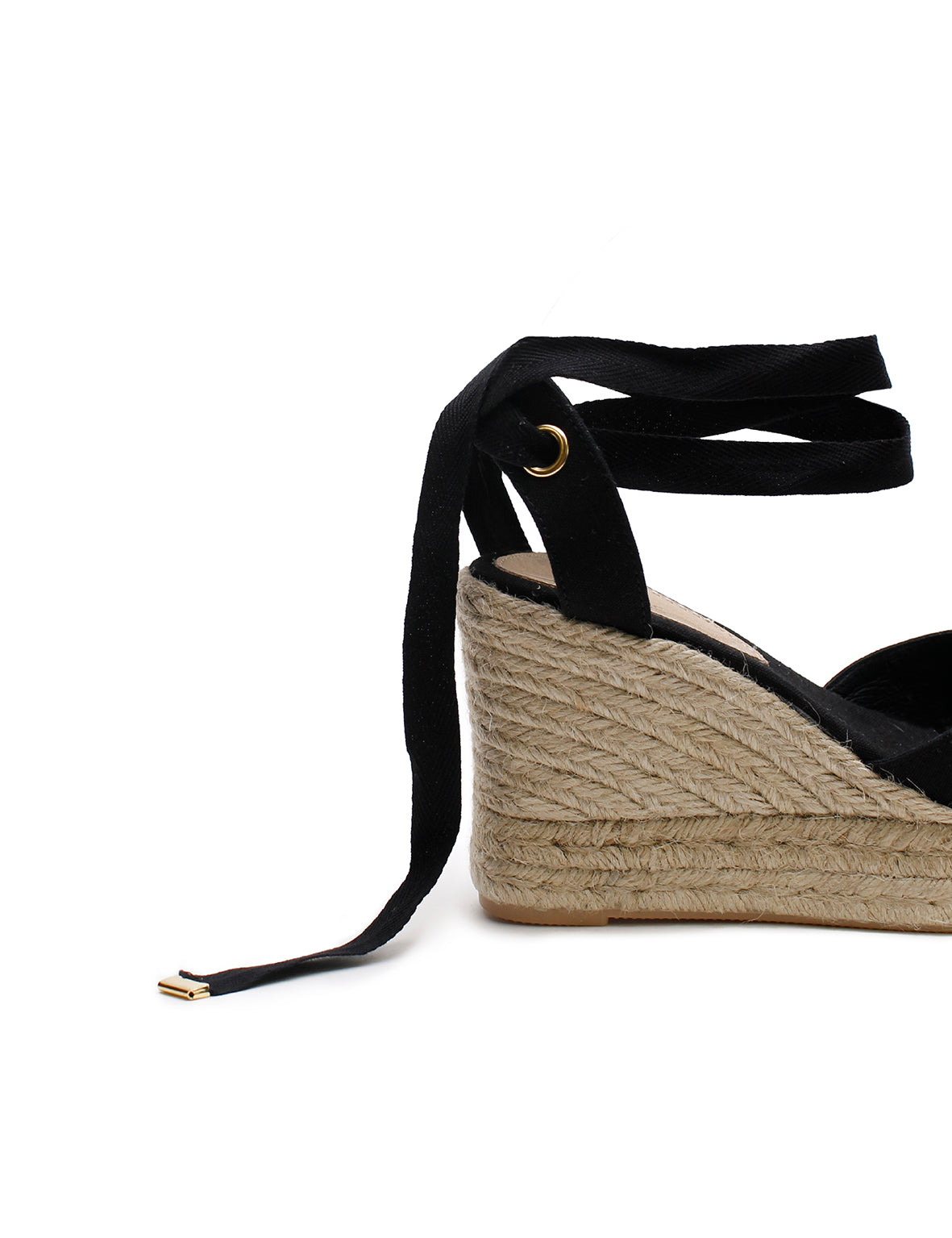 High Wedge Espadrille - Black