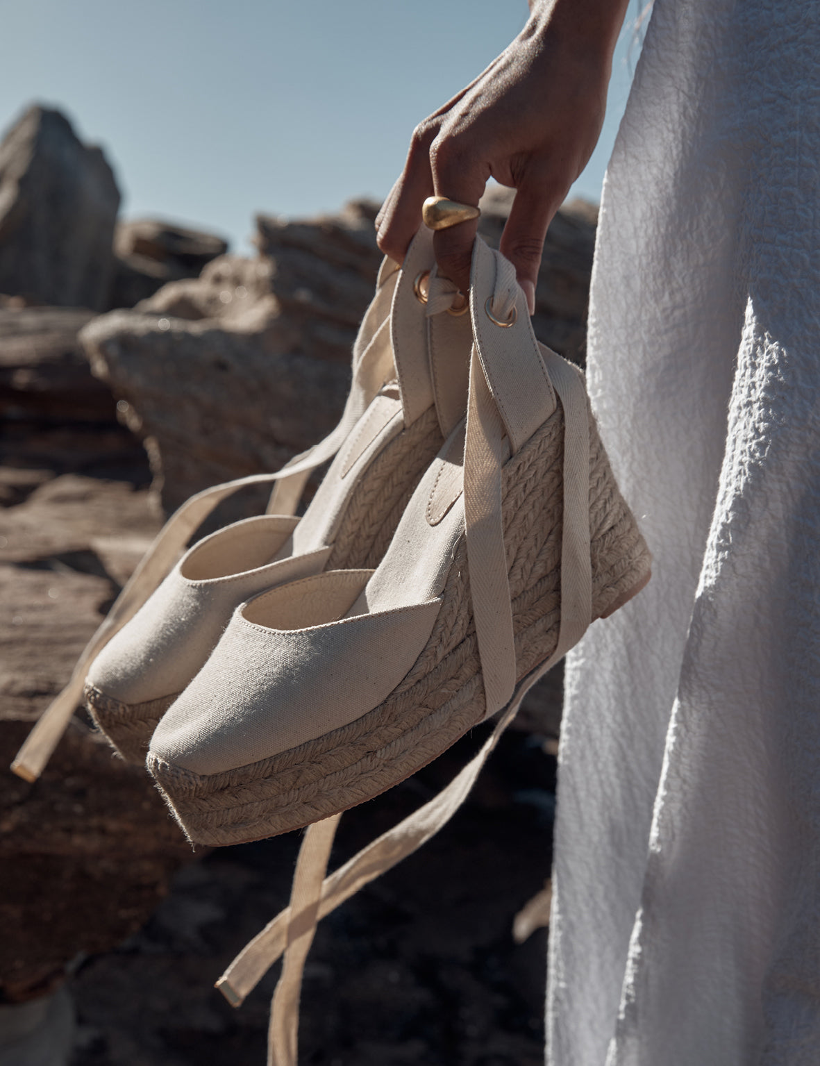 High Wedge Espadrille - Crudo