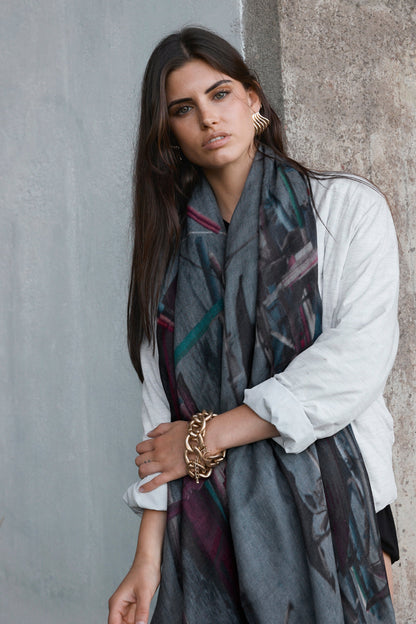 Good & Co / Jukung Boats / Oversized Wool + Silk Scarf