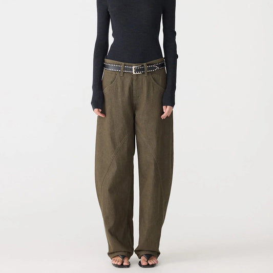 Bassike / Panelled Curved Leg Jean / Olive