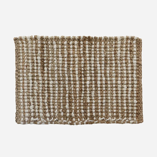 Waffle Weave Doormat / Natural + White