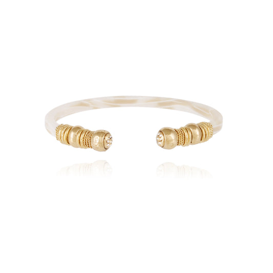 GAS Bijoux / Sari Acetate Bracelet / Ivory + Crystal