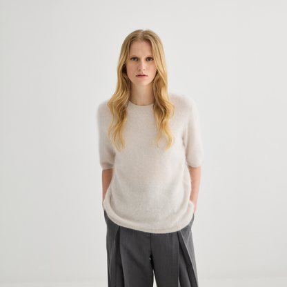 Laing Home / Brushed Cashmere T-Shirt / Oyster