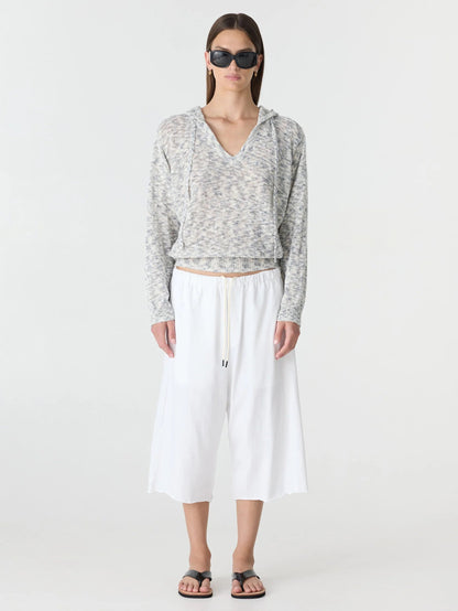 Bassike / Melange Hooded Knit / White + Brown