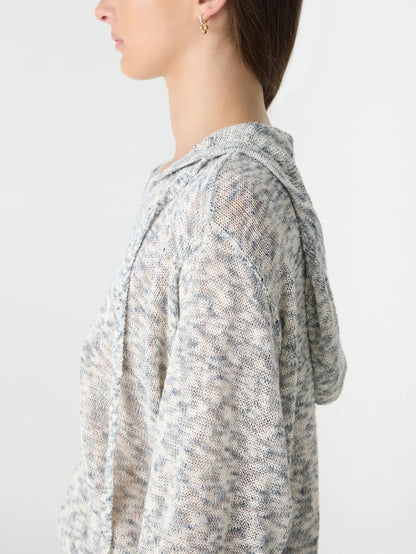 Bassike / Melange Hooded Knit / White + Brown