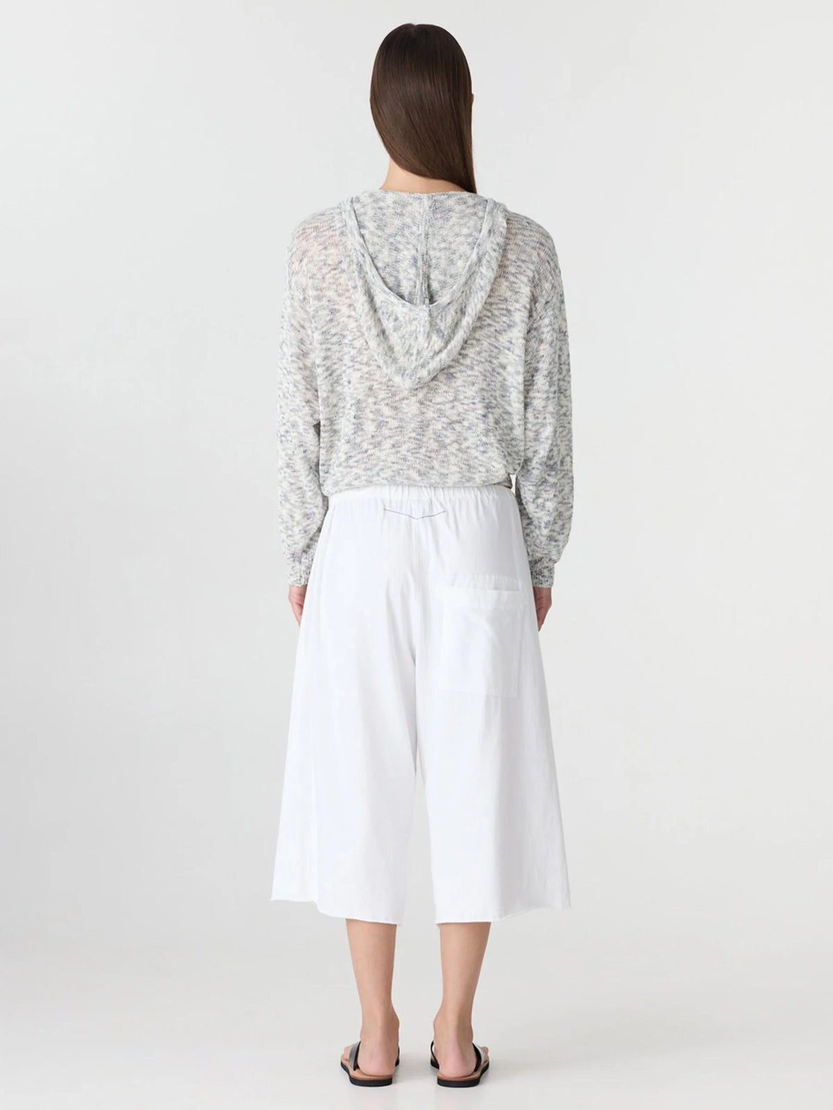 Bassike / Melange Hooded Knit / White + Brown