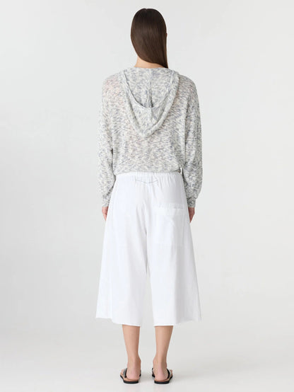 Bassike / Melange Hooded Knit / White + Brown