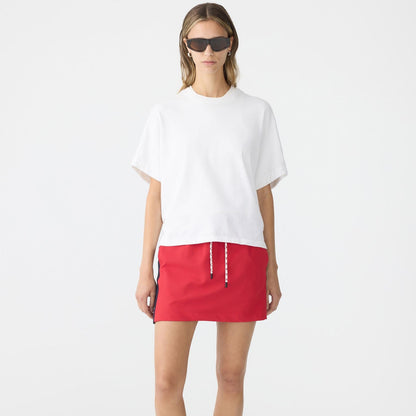 Bassike / Stretch Twill Mini Skirt / Red + Ink