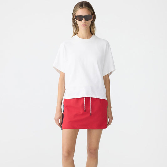 Bassike / Stretch Twill Mini Skirt / Red + Ink