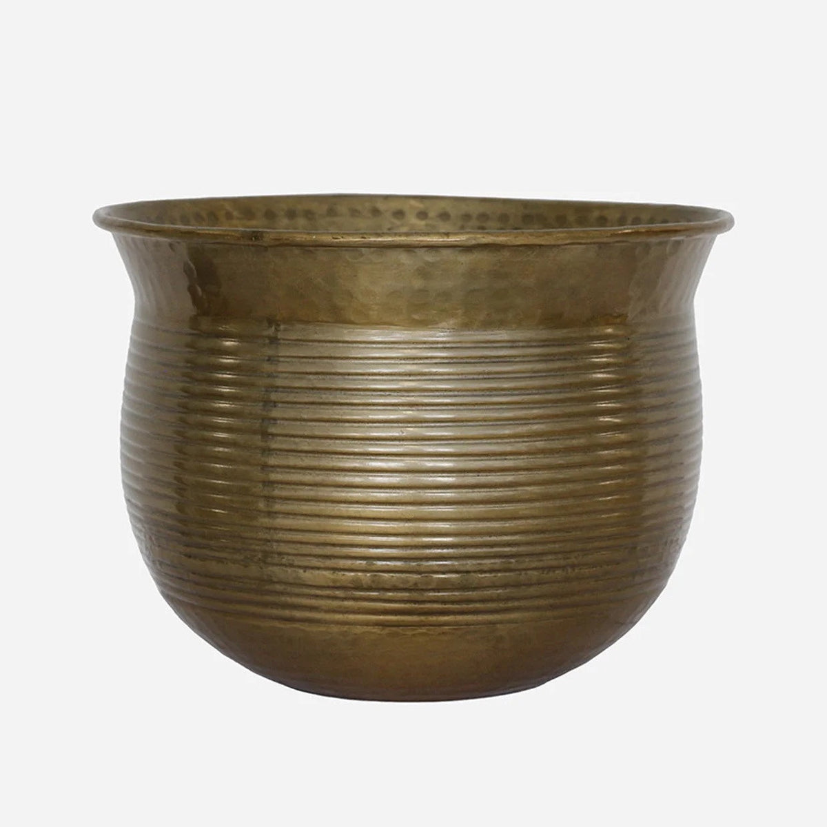 Ribbed Urn / Planter / Old Gold