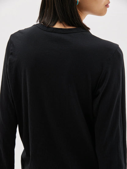 Bassike / Regular Scoop Hem Longsleeve T-Shirt / Black